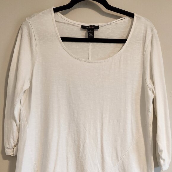 Style & Co Long Sleeve White Top - Picture 1 of 11
